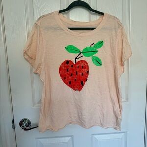 NEW Anthropologie x Maeve Strawberry Heart Tee 🍓💕 Size L